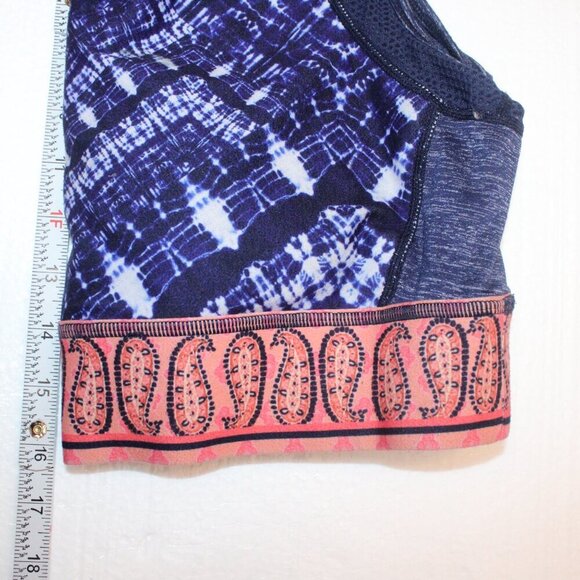 Nanette Lepore Activewear Sports Bra Top XL Navy Pink Geometric Print - Picture 4 of 7